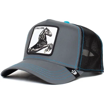 schwarze-trucker-kappe-stallion-reflective-the-farm-mit-pferd-von-goorin-bros