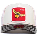 cepur-izliekta-truckeris-balts-snapback-the-red-queen-patent-leather-the-farm-no-goorin-bros
