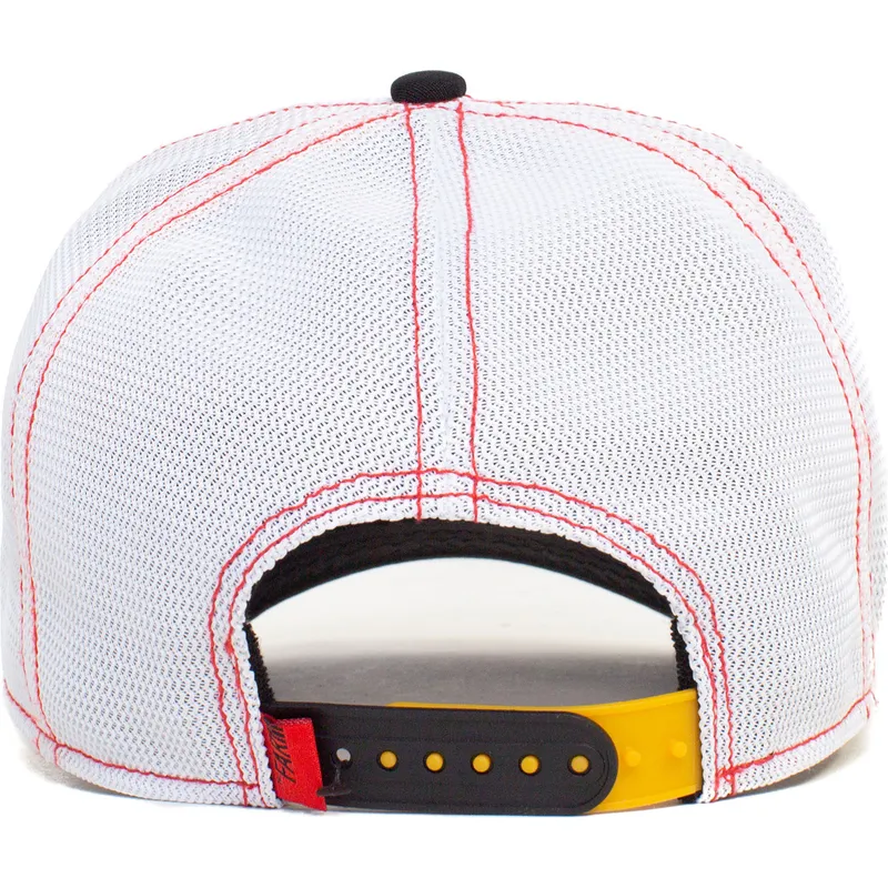 cepur-izliekta-truckeris-balts-snapback-the-red-queen-patent-leather-the-farm-no-goorin-bros