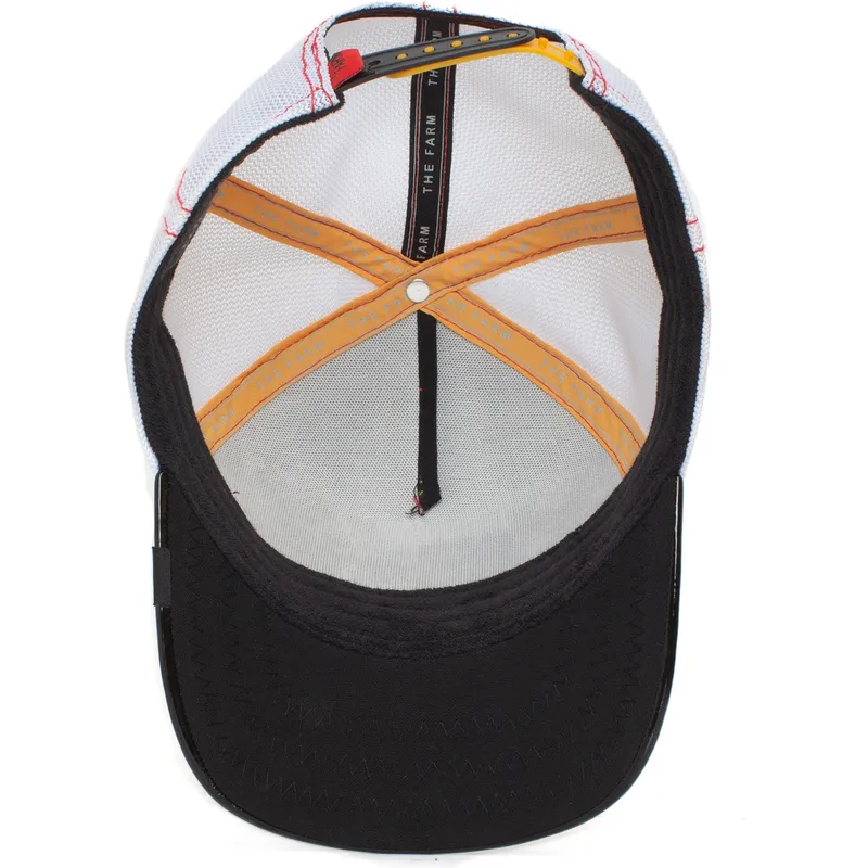 cepur-izliekta-truckeris-balts-snapback-the-red-queen-patent-leather-the-farm-no-goorin-bros