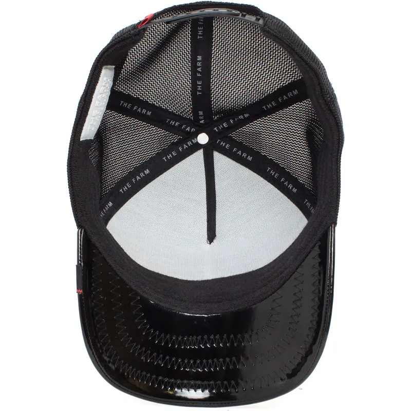 cepur-izliekta-truckeris-melns-snapback-black-sheep-big-black-patent-leather-the-farm-no-goorin-bros