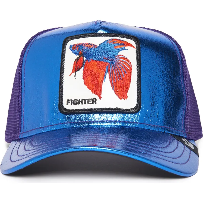 blaue-und-violette-siam-kampffisch-trucker-kappe-blue-light-metallic-the-farm-von-goorin-bros