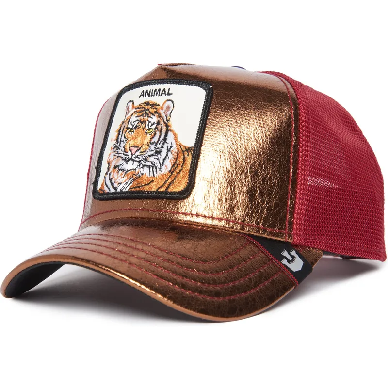 trucker-cap-orange-und-rot-tiger-spotlight-metallic-the-farm-von-goorin-bros