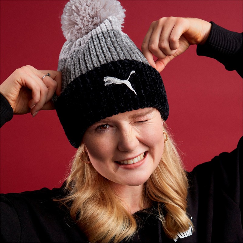 puma-women-black-and-grey-beanie-with-pompom