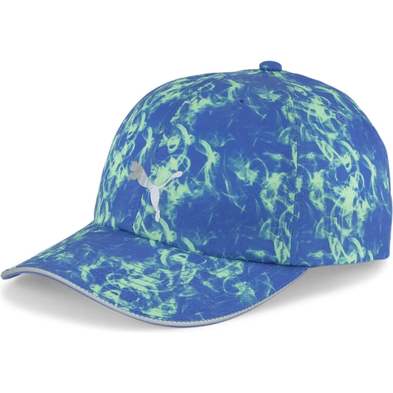 cepur-izliekta-zils-regulejams-running-cap-iii-no-puma