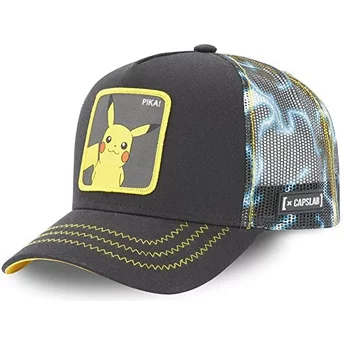 Capslab Pikachu PKM2 ELE1 Pokémon Black Trucker Hat
