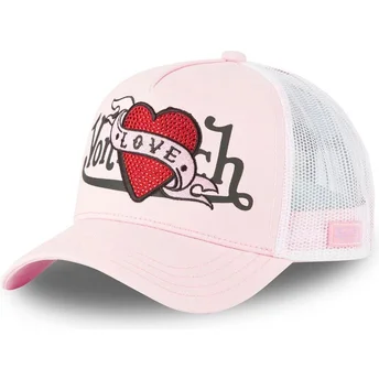 Czapka trucker różowa Love LOVU LP Von Dutch