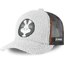 grau-melierte-trucker-kappe-mit-schafsfell-bugs-bunny-fur1-bug1-looney-tunes-von-capslab
