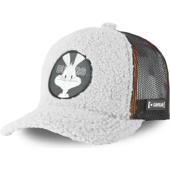 Casquette trucker grise peau mouton Bugs Bunny FUR1 BUG1 Looney Tunes Capslab