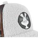 grau-melierte-trucker-kappe-mit-schafsfell-bugs-bunny-fur1-bug1-looney-tunes-von-capslab
