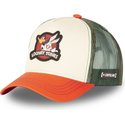 capslab-bugs-bunny-and-daffy-duck-lo2-looney-tunes-beige-green-and-orange-trucker-hat