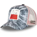 capslab-peanuts-snoopy-tie-marineblaue-und-graue-trucker-kappe