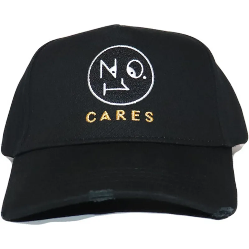 bojd-svart-justerbar-keps-no1-cares-distressed-black-gold-logo-fran-the-no1-face