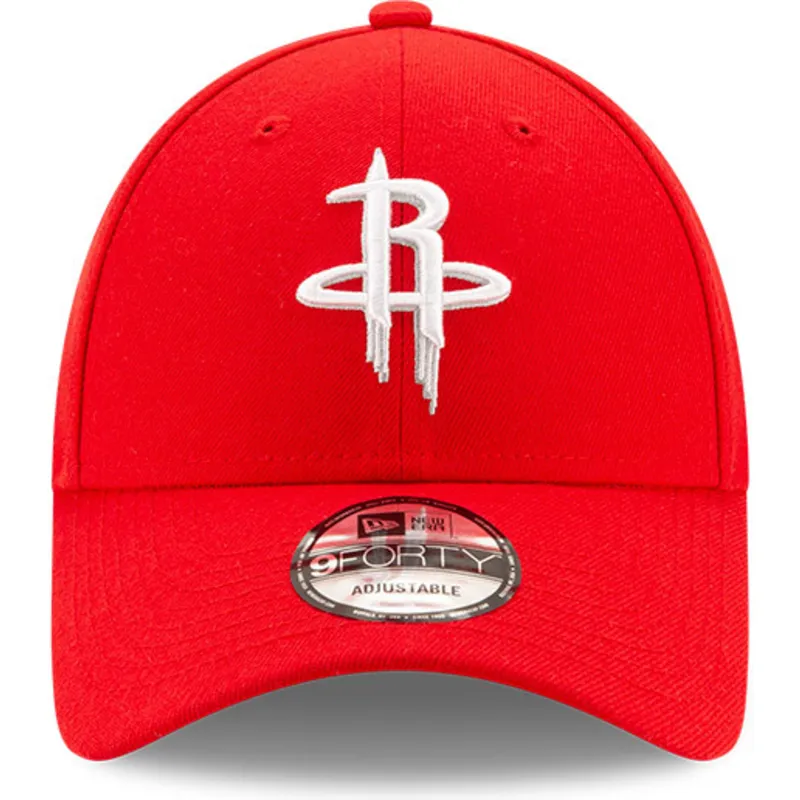 rote-verstellbare-curved-cap-9forty-the-league-der-houston-rockets-nba-von-new-era