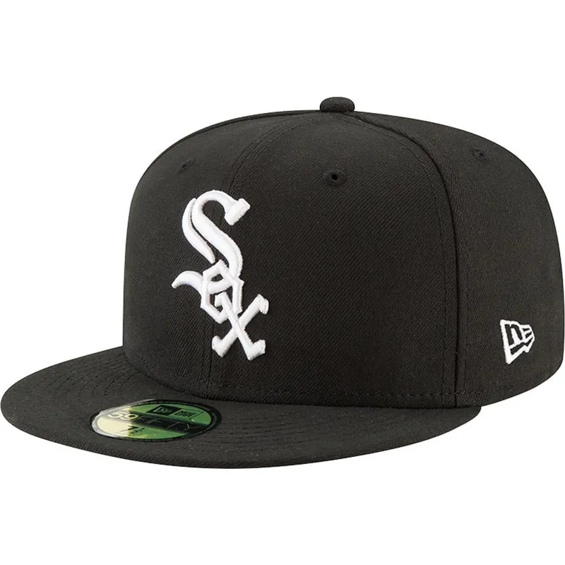 czarna-dopasowana-czapka-z-plaskim-daszkiem-59fifty-authentic-on-field-game-chicago-white-sox-mlb-new-era