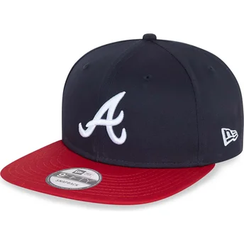 Casquette plate bleue marine et rouge snapback 9FIFTY Essential Atlanta Braves MLB New Era