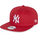 rote-flache-snapback-kappe-9fifty-essential-der-new-york-yankees-mlb-von-new-era