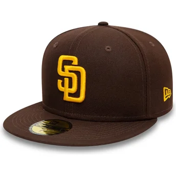 Cap plakana brown ajustada 59FIFTY Authentic On Field no San Diego Padres MLB no New Era