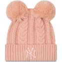 new-era-mlb-new-york-yankees-damen-cuff-double-rosa-mutze-mit-rosa-logo-und-bommel