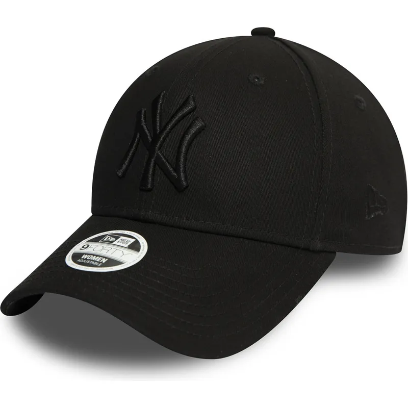 czarna-regulowana-czapka-z-zakrzywionym-daszkiem-z-czarnym-logo-dla-kobiet-9forty-essential-new-york-yankees-mlb-new-era
