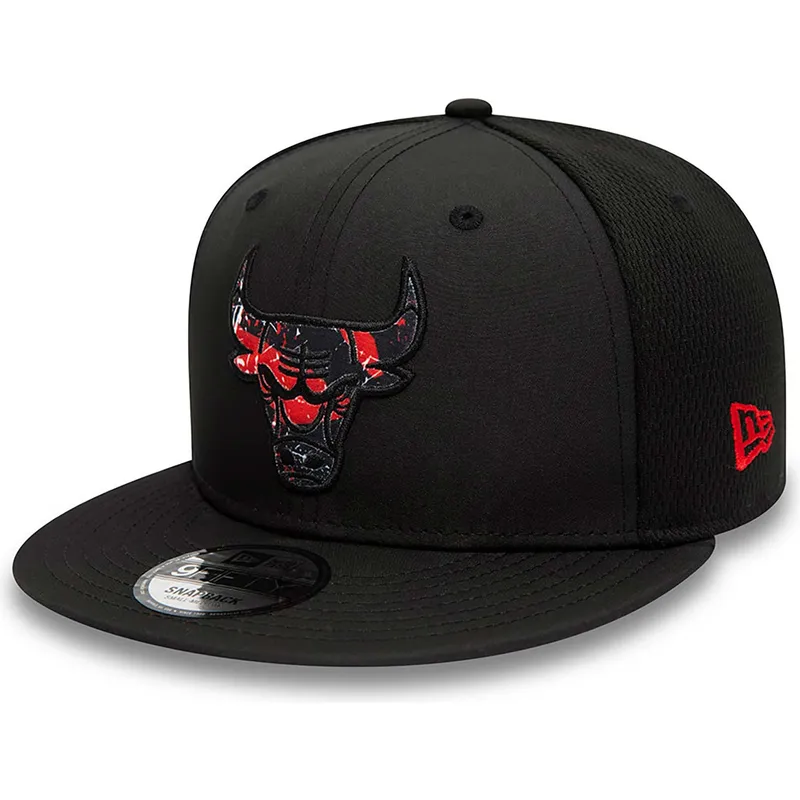 cepur-plakana-melns-snapback-9fifty-print-infill-no-chicago-bulls-nba-no-new-era