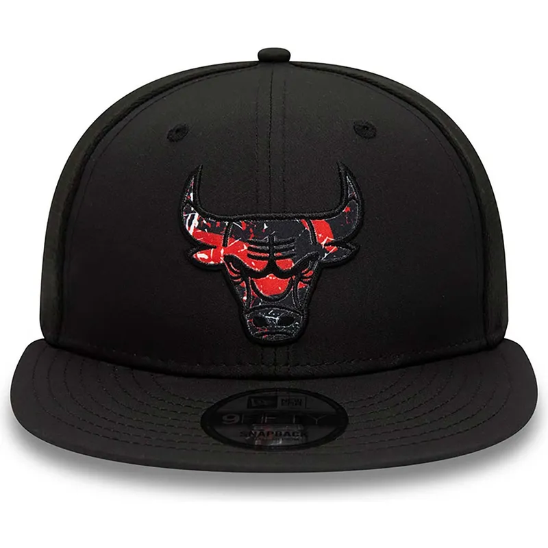 cepur-plakana-melns-snapback-9fifty-print-infill-no-chicago-bulls-nba-no-new-era