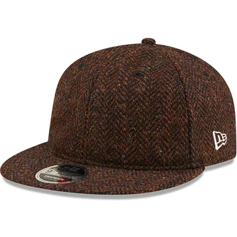 New Era Flat Brim 9FIFTY Tweed Brown Adjustable Cap