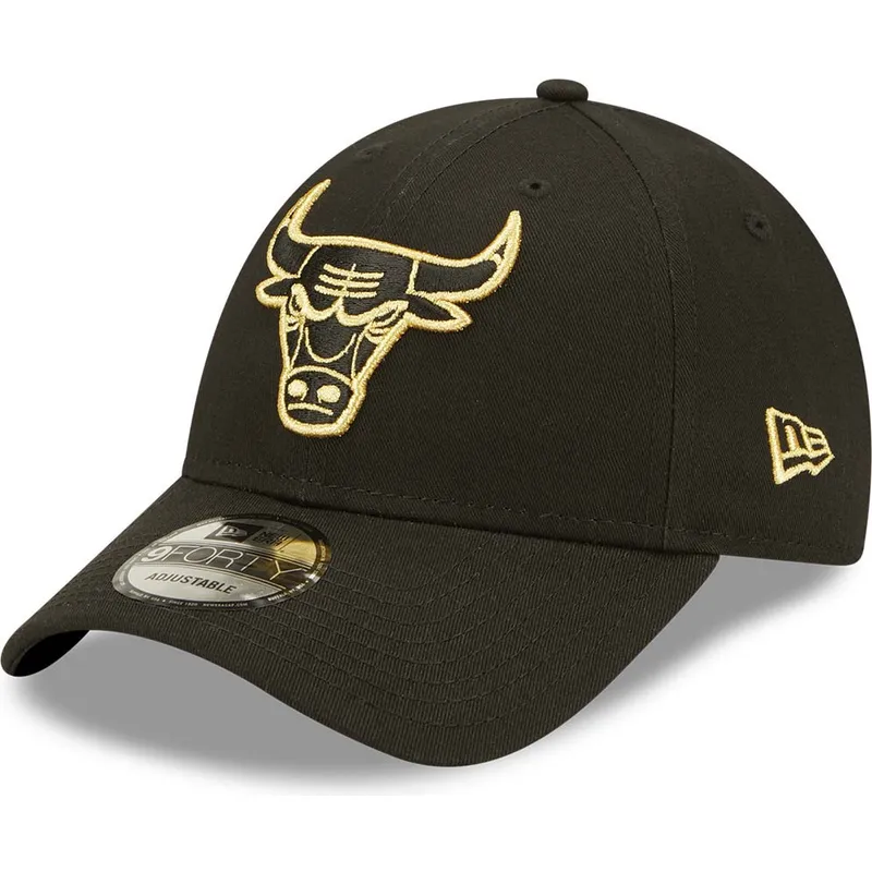 cepur-izliekta-melns-regulejama-lente-dorado-9forty-metallic-no-chicago-bulls-nba-no-new-era
