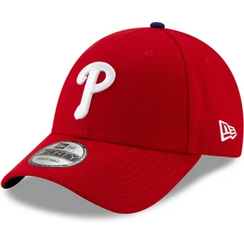 Czerwona zakrzywiona regulowana czapka 9FORTY League Philadelphia Phillies MLB od New Era