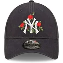 cepur-izliekta-tumsi-zils-regulejams-9forty-flower-no-new-york-yankees-mlb-no-new-era