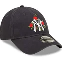 cepur-izliekta-tumsi-zils-regulejams-9forty-flower-no-new-york-yankees-mlb-no-new-era
