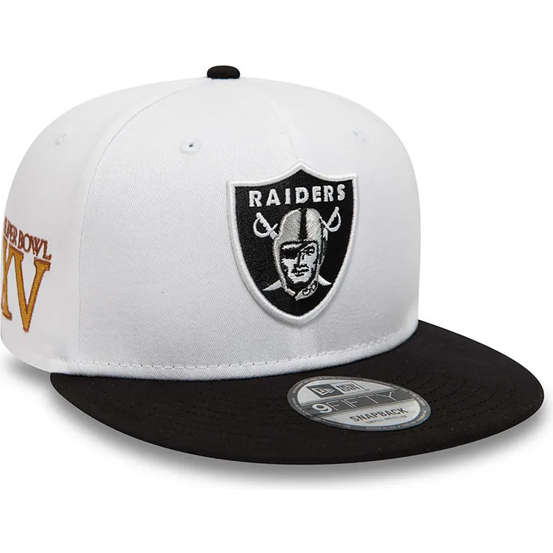 cepur-plakana-balts-snapback-9fifty-crown-patches-super-bowl-xv-no-las-vegas-raiders-nfl-no-new-era