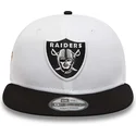 weisse-und-schwarze-snapback-kappe-9fifty-crown-patches-super-bowl-xv-der-las-vegas-raiders-nfl-von-new-era