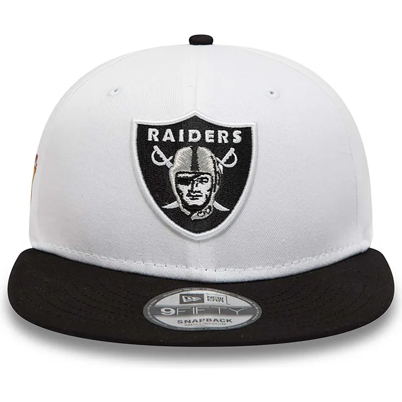 cepur-plakana-balts-snapback-9fifty-crown-patches-super-bowl-xv-no-las-vegas-raiders-nfl-no-new-era