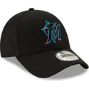 schwarze-verstellbare-kappe-9forty-the-league-der-miami-marlins-mlb-von-new-era