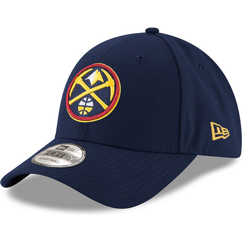 new-era-curved-brim-9forty-the-league-denver-nuggets-nba-navy-blue-adjustable-cap