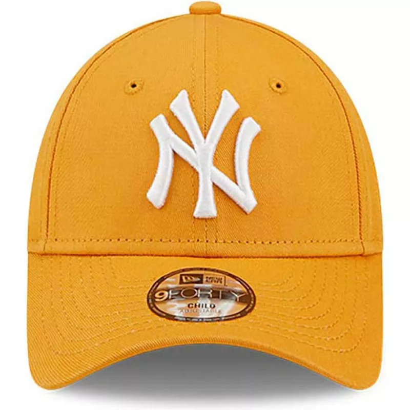 new-era-curved-brim-youth-9forty-league-essential-new-york-yankees-mlb-orange-adjustable-cap