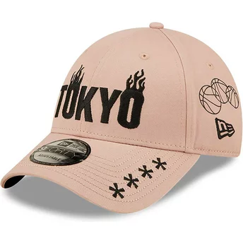 New Era Curved Brim Tokyo 9FORTY Graphic Pink Adjustable Cap