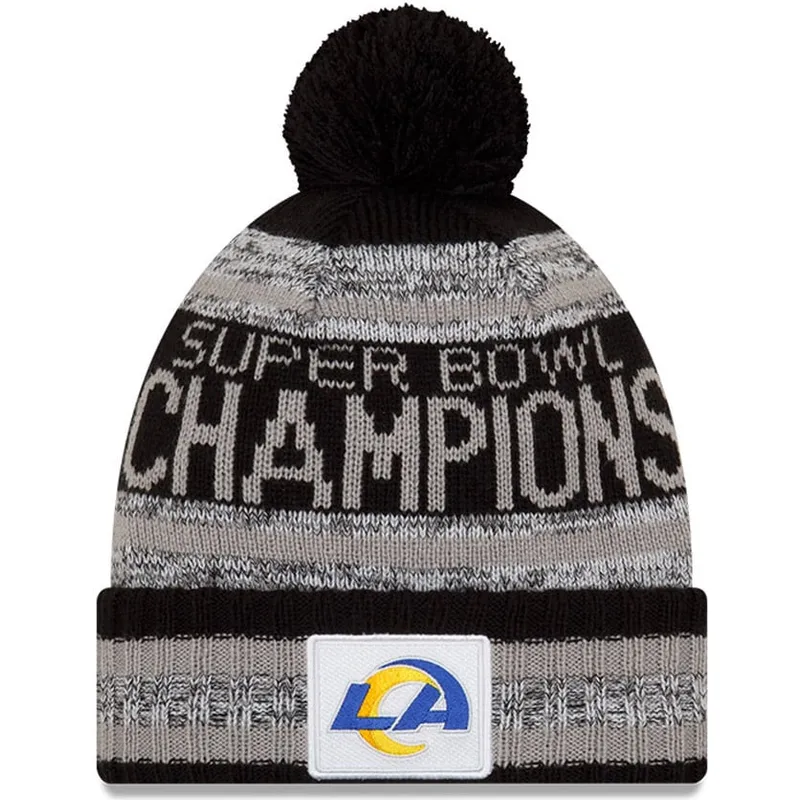 cepur-ar-bumbuli-melns-parade-knit-super-bowl-champions-lvi-2022-no-los-angeles-rams-nfl-no-new-era