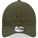 grune-gebogene-snapback-kappe-mit-grunem-logo-9forty-league-essential-der-new-york-yankees-mlb-von-new-era