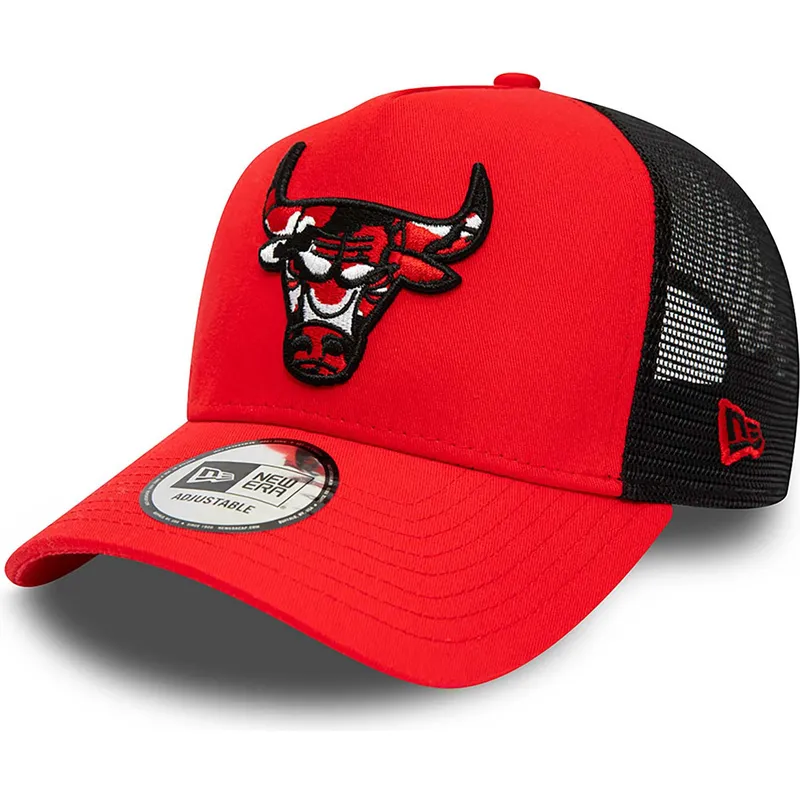 cepur-izliekta-truckeris-sarkans-snapback-a-frame-camo-infill-no-chicago-bulls-nba-no-new-era