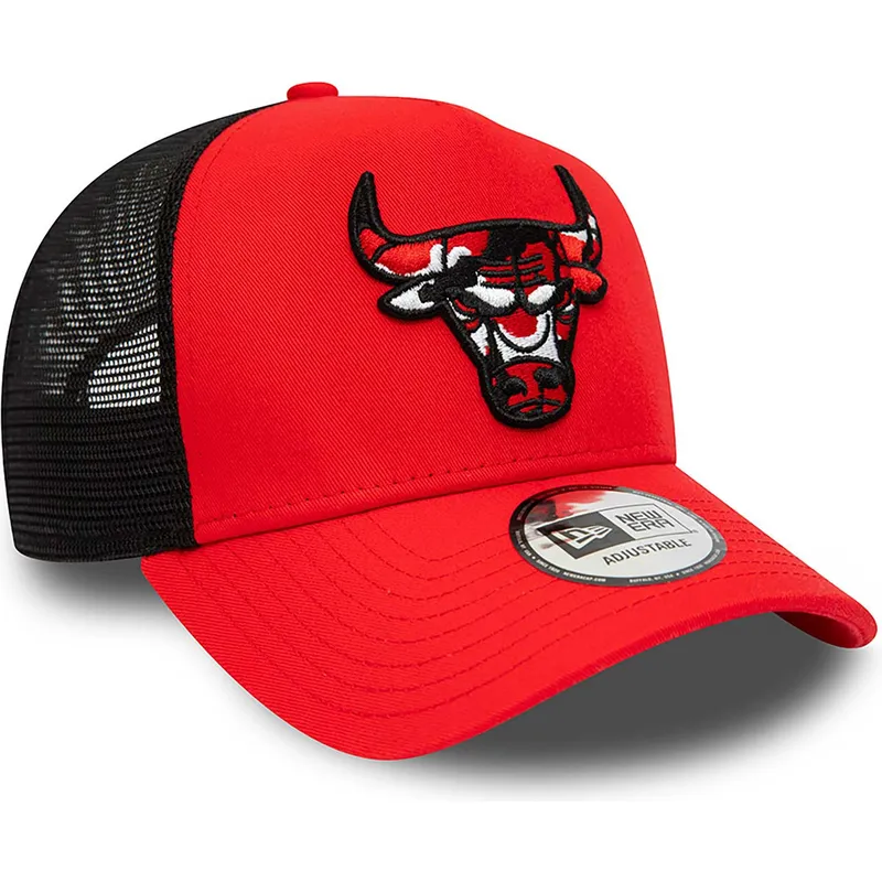 cepur-izliekta-truckeris-sarkans-snapback-a-frame-camo-infill-no-chicago-bulls-nba-no-new-era