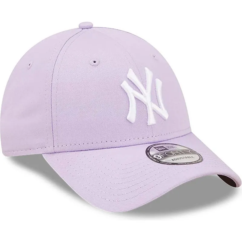 violette-verstellbare-curved-cap-9forty-league-essential-der-new-york-yankees-mlb-von-new-era