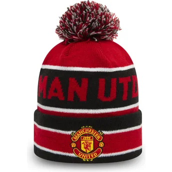 Rot-schwarze Bommelmütze Cuff Jake von Manchester United Football Club Premier League von New Era