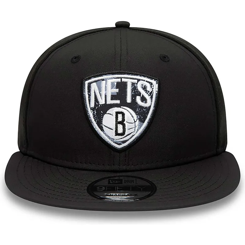cepur-plakana-melns-snapback-9fifty-print-infill-no-brooklyn-nets-nba-no-new-era