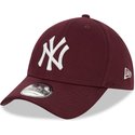 new-era-curved-brim-39thirty-league-essential-new-york-yankees-mlb-maroon-fitted-cap