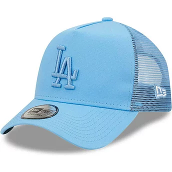 New Era Blue Logo A Frame Tonal Mesh Los Angeles Dodgers MLB Blue Trucker Hat