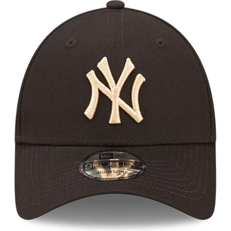 new-era-curved-brim-9forty-league-essential-new-york-yankees-mlb-black-adjustable-cap-with-beige-logo