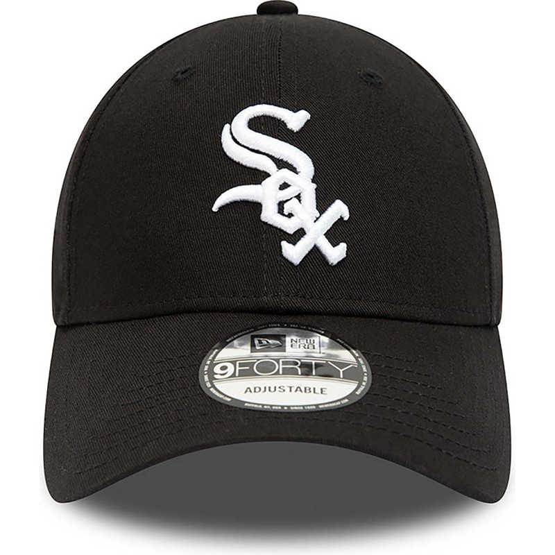 new-era-curved-brim-9forty-team-side-patch-chicago-white-sox-mlb-black-adjustable-cap