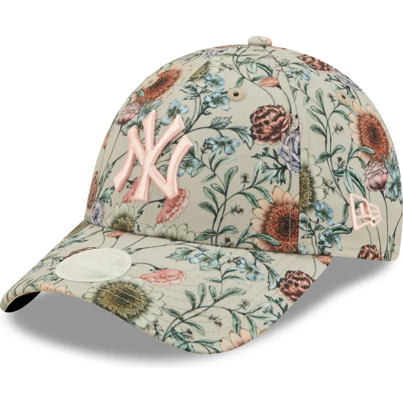 cap-izliekta-beige-adjustable-strap-9forty-all-over-print-floral-no-new-york-yankees-mlb-no-new-era